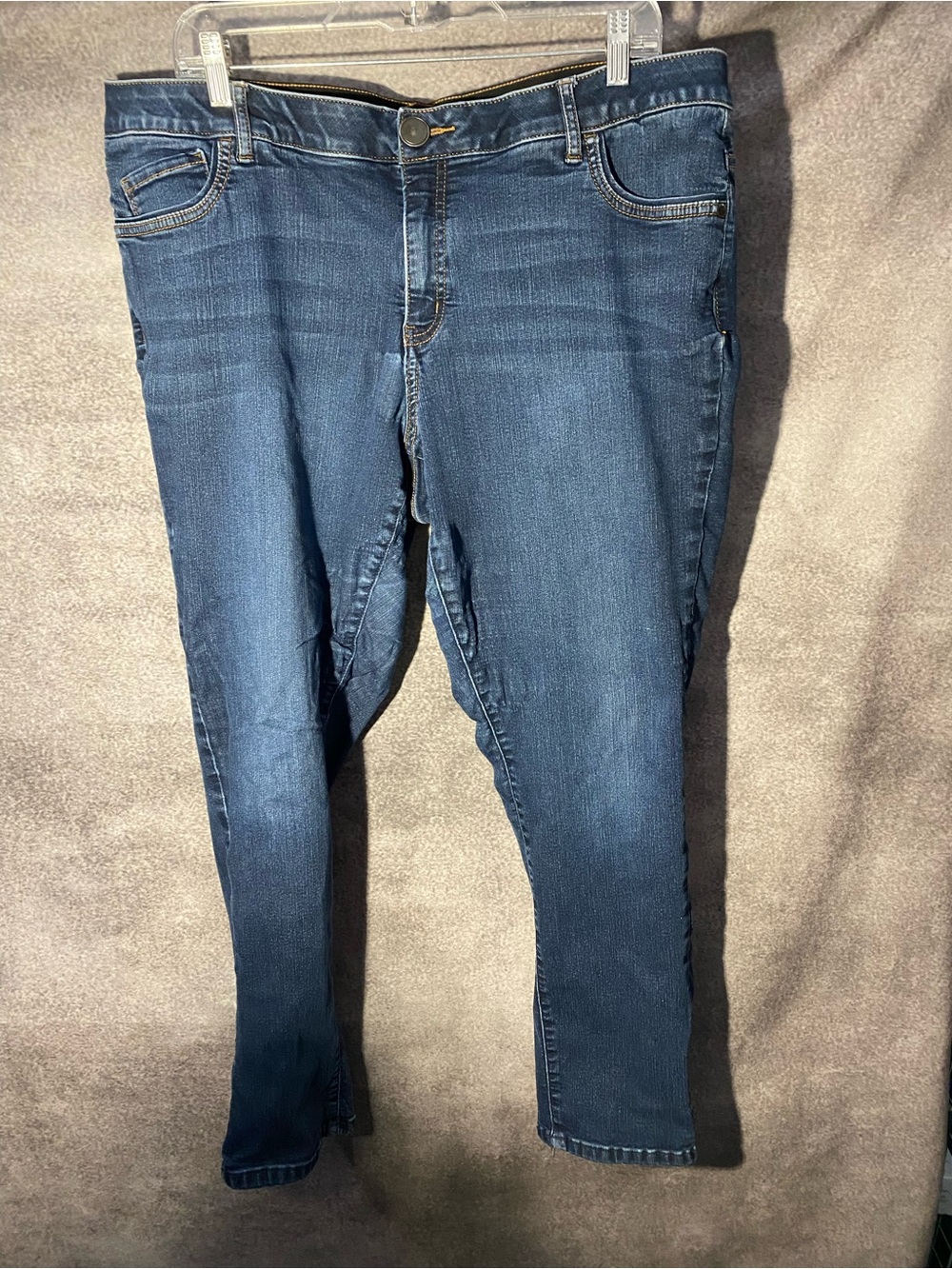 CJ Banks Signature Slimming Jeans Womens 18W Dark Wash Straight Leg Stretch Deni